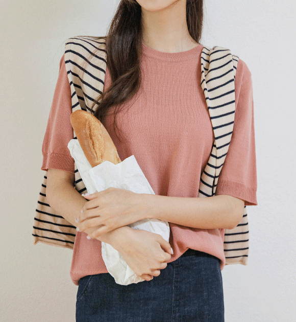 <br>8FO0054GG_Antibacterial Cleaner Basic Short Sleeve knit wear