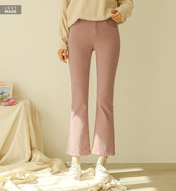 9DO0013_comfortable wool fleece double weave bootcut pants