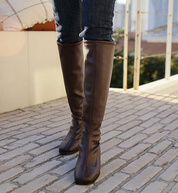 <br>8DA21742DD_Homin Bumpy Leather Long Boots(4cm)
