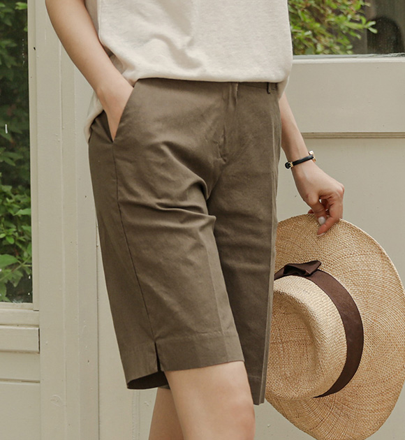 <br>8DA23196DD_Chubon Linen Cool Band Half-length Pants