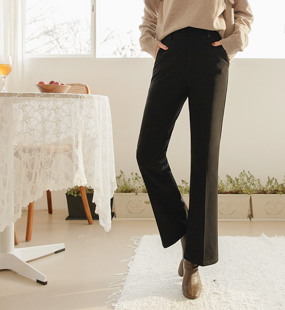 Two button Warm bootcut slacks (Short&Medium&Long 3type)