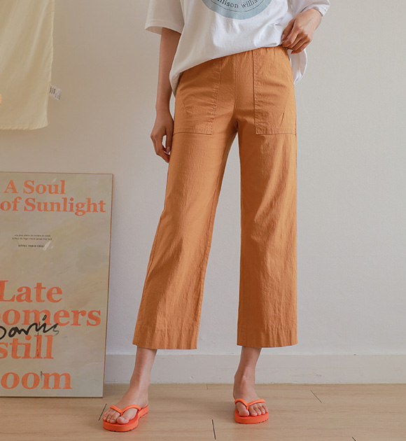 <br>8DA25400GG_Pukibi 8 part all banded straight pants