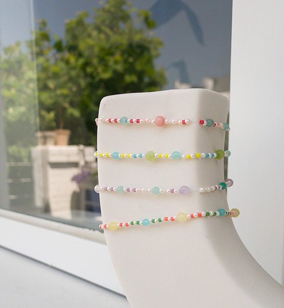 5DA25539JJ_Colorful artificial pearl beads bracelet