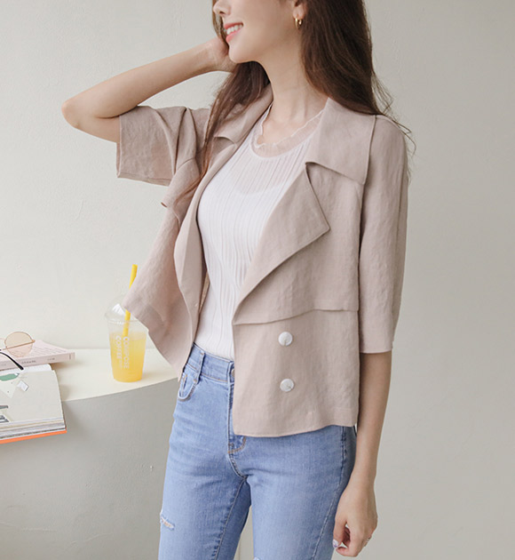 <br>8DA20588AA_Nuring Two button Crop trench jacket