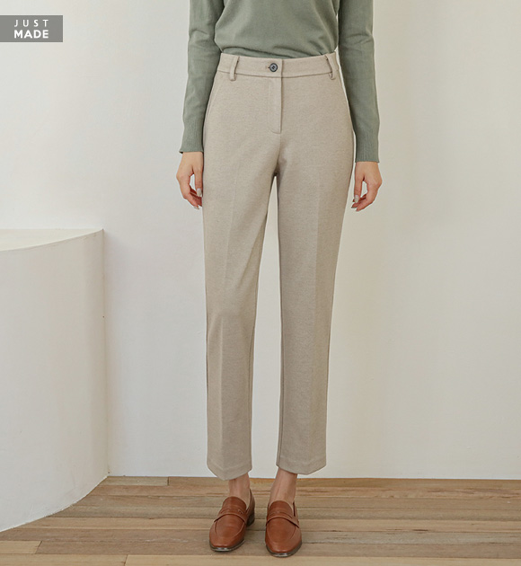 9DO0010_ comfortable and cozy double-plaited straight slacks