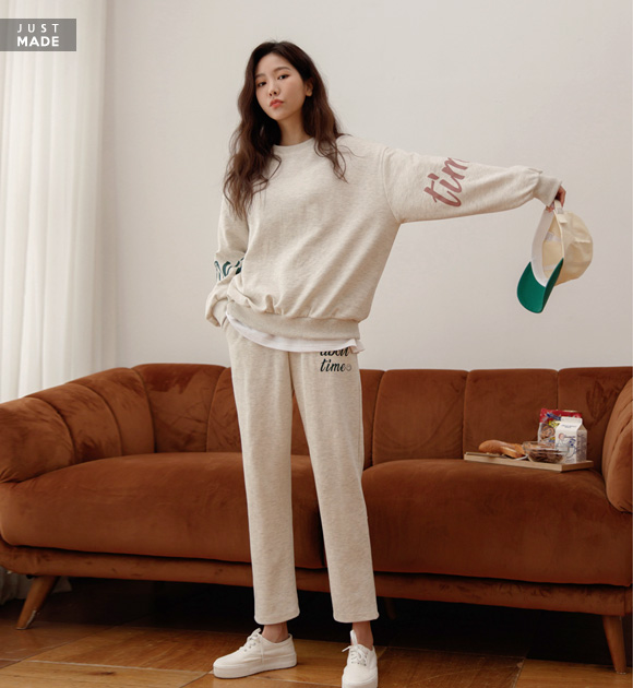 9OA0427JJ_About Time sweater+banded pants set