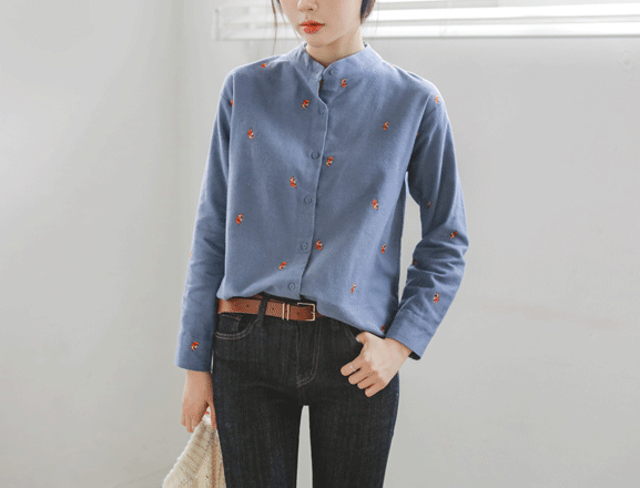 <br>7DA11691CC_Refreshing embroidery brushed shirt