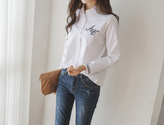 <br>6DA12237BB_Conti embroidery white shirt