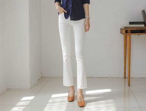 <br>7DA12407AA_Cotton spandex back banded bootcut