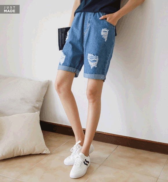 <br>7EJ123BB_Healing Cool Banded Turn-Up Jeans