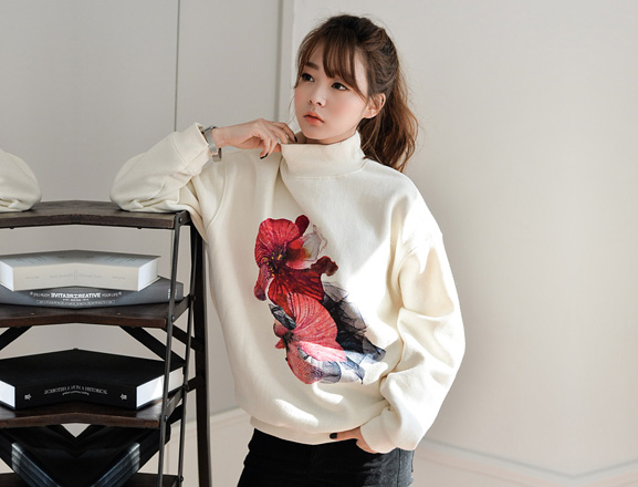 <br>3DA6690CO_ Love Me lining brushed sweater