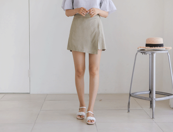 <br>7DA12793CC_Wrap Style Linen Skirt Pants