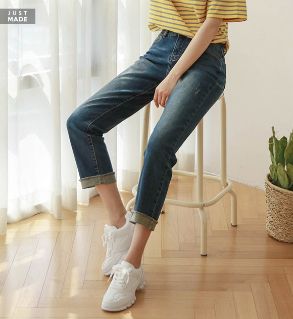 <br>9EJ204GG_ Honey spandex Baggy Fit rolled-up Jeans