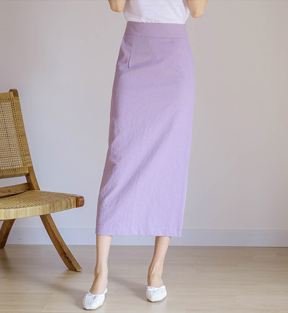 <br>9DA17011AA_Hari straight linen skirt