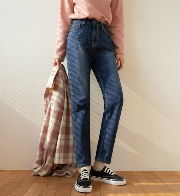 6AD0012JJ_Andrew double weave brushed semi-baggy jeans