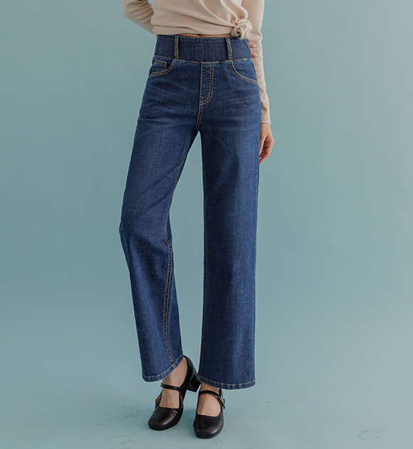 8DO0104HH_Comfortable Wide banded Semi-Wide Denim