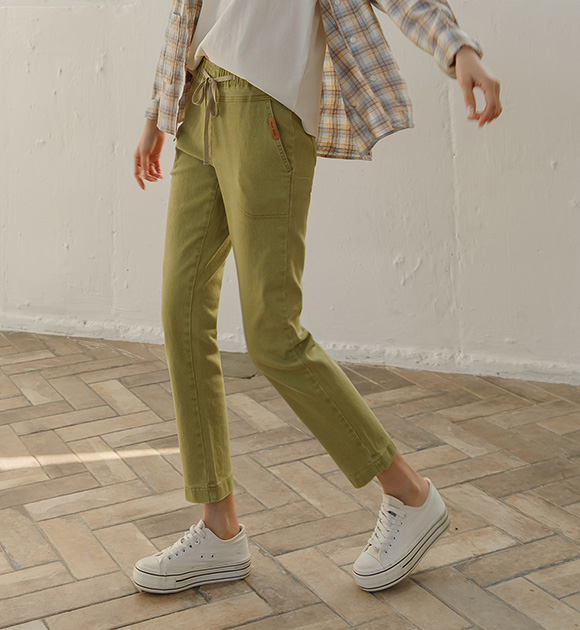 8DA27417AA_ Berwick leather patch baggy pants