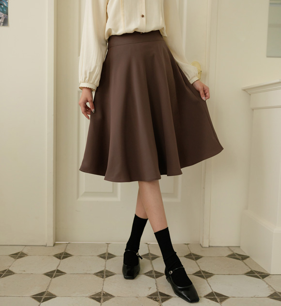 6DA26246JJ_Angel Wrinkle Free Flare Skirt (Medium&Long 2type)