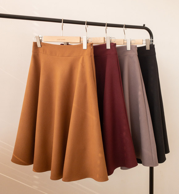 6DA26672JJ_Shara brushed flare skirt (Medium&Long 2type)