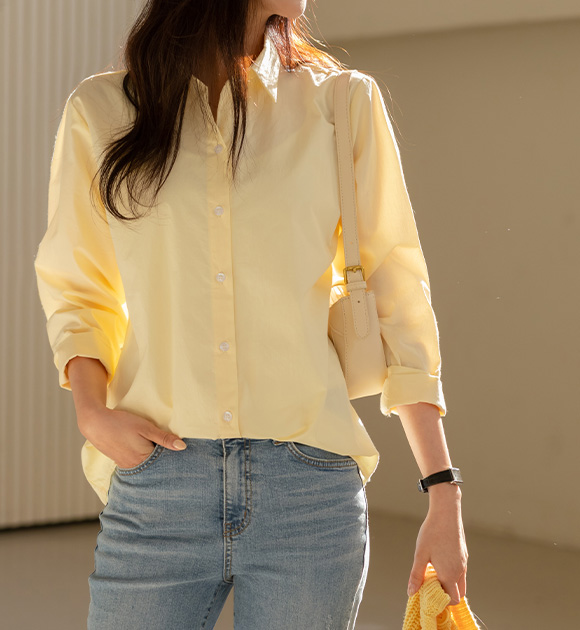 5DA27027KK_Basic Item Spring Color Cotton Shirt