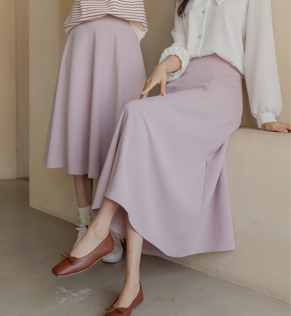 5DA27109JJ_Wrinkle-free spring flare skirt (Medium&Long 2type)