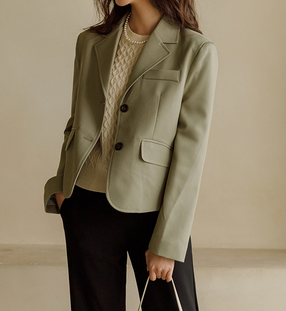 8DA27300KK_Roping semi-crop single jacket