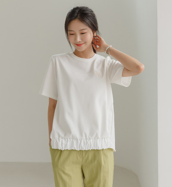 6DA27997AA_ Hiru Cool Color Matching Embroidery Sweater tshirt