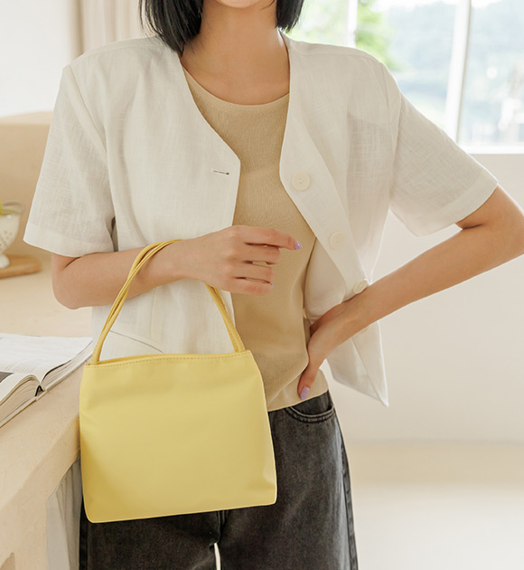 8DA28124KK_Copal Linen collarless short sleeve jacket