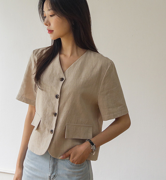 6DA28335AA_two-way Linen 90% blouse jacket