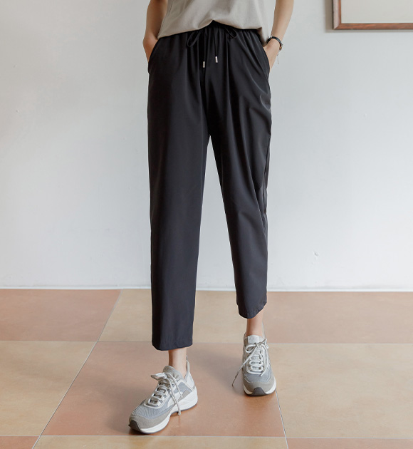 5DA28488HH_ Pokir cooling spandex Banded baggy pants