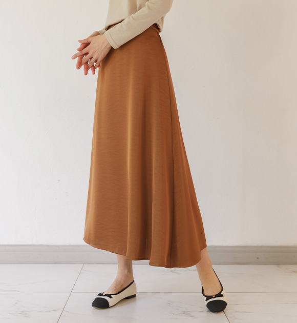 5DA28587KK_ Luxurious Back waistband satin skirt