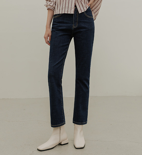 8EJ278KK_Honeyspan Indigo Straight jeans(Short/Basic/Long)