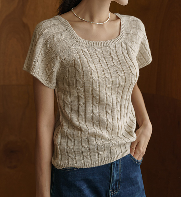 5FO0217HH_Port Wool Square Short Sleeved Knit
