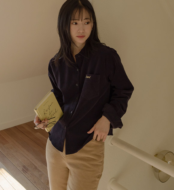 6DA29280MM_Code pocket embroidery corduroy shirt