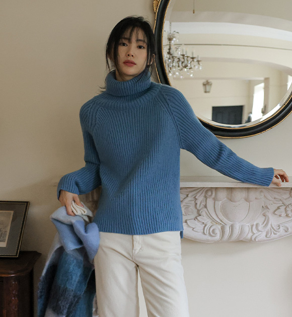 8DA29335MM_ribbed raglan polar knit