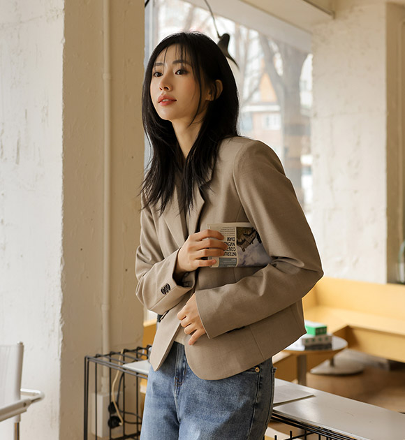 5DA29561JJ_Neat semi-crop basic jacket