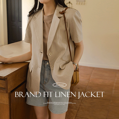 8DA29918LJ_Brand Fit Linen Short-sleeved Jacket