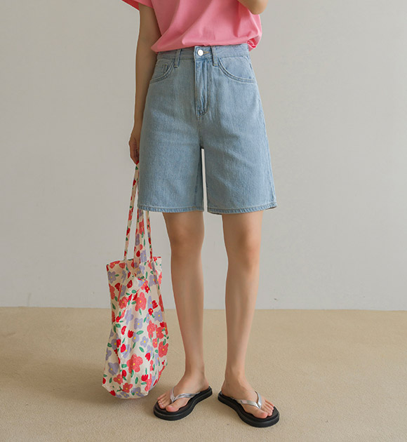 6DA30056LJ_Thin fabric air mid-thigh denim