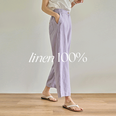 6DA30116HN_premium Linen 100% Wide Pants