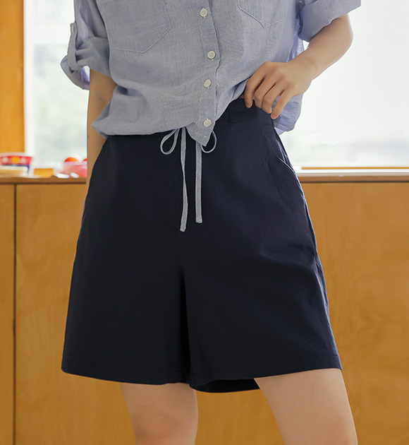 8DA30182YY_Classic cut pocket Above Knee Pants