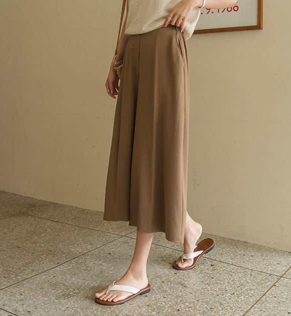 6OA0750LJ_[JUST BETTER] Cooling Wide Cropped Slacks