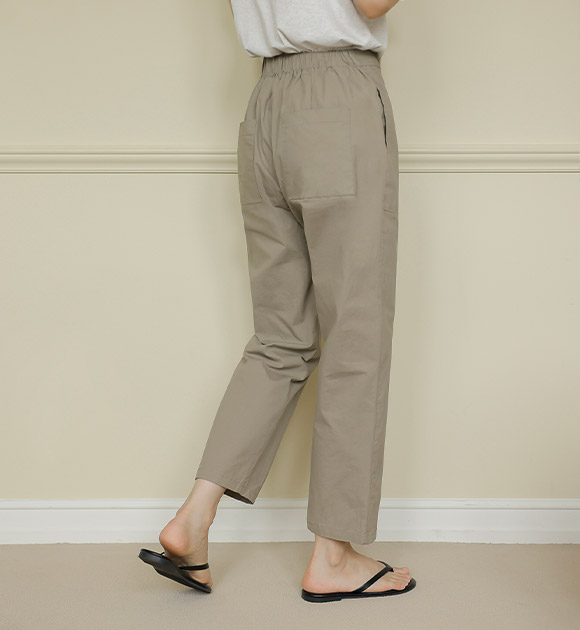 5DA25264HN_Cool Light Back banded spandex baggy pants