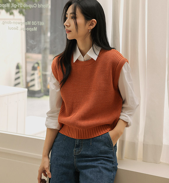 6DA30343AY_Floa U-neck Knit Vest