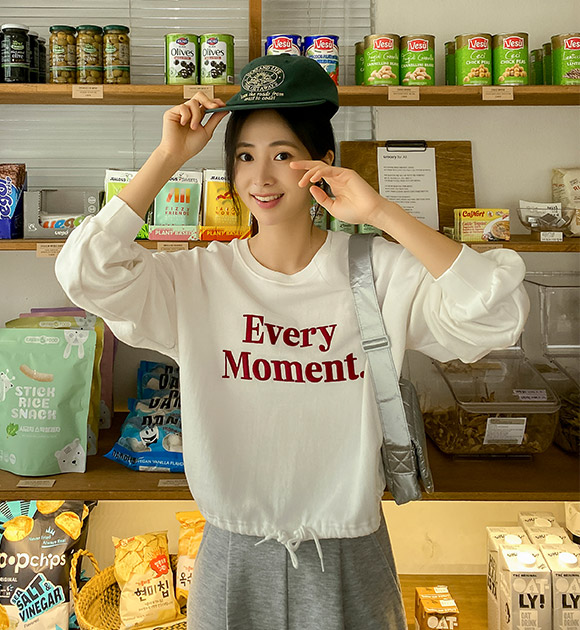 4DA30325LJ_Moment Embroidery String Sweatshirt