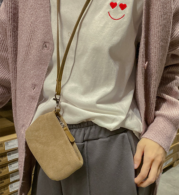 5DD00100YY_Beaver Suede Mini Bag