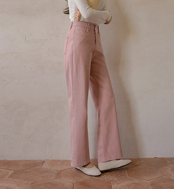 5DA30431NN_Elastic Span Hidden Banding Wide Pants