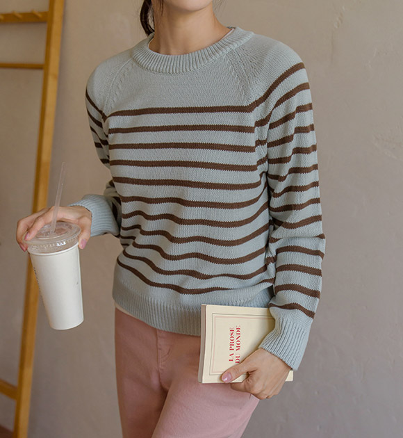 5DA30430NN_Color Striped Raglan Knitwear