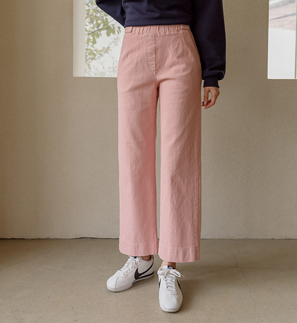 5DA27192AA_ Middle beaded wide banded pants