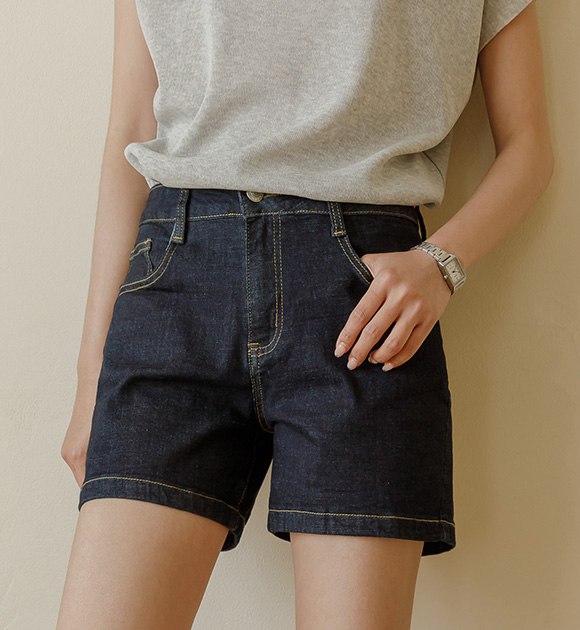 8EJ277HH_ Honey Spandex 4 Color Basic Denim shorts