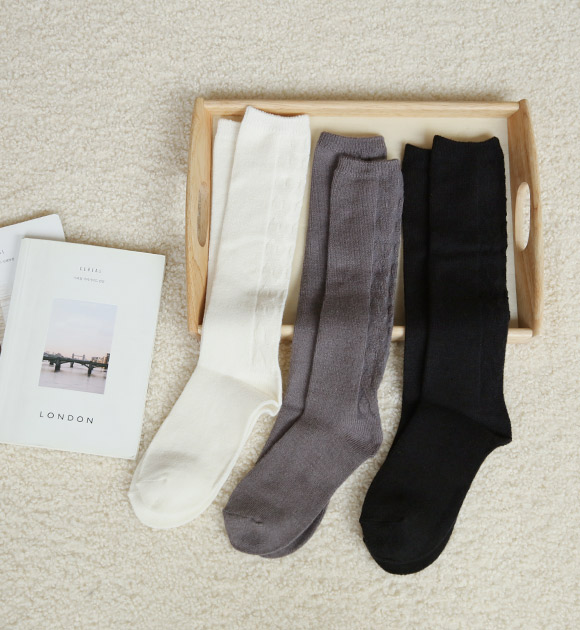 <br>7DA21827_Twisted Thicker WOOL Long Socks